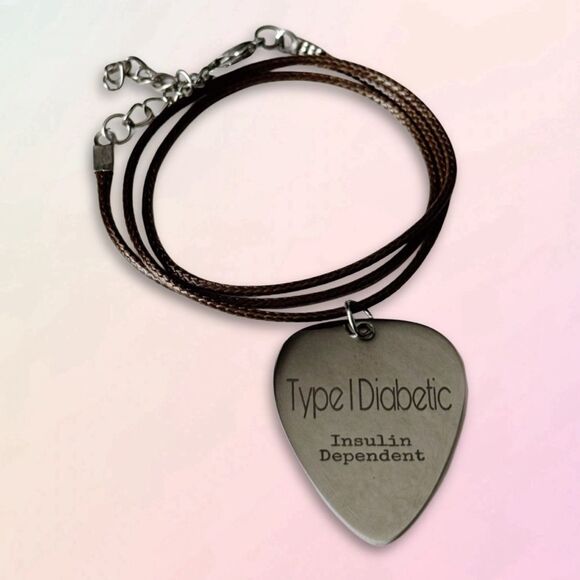 T1D Med Alert, Guitar Pick Charm - Picture 10 of 10